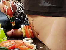 Extreme meat and urethral torment in the kitchen! Cooking penis two.  Episode one three.