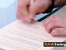 Pretty couples swap in group sex orgies