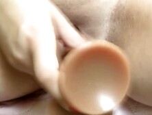 Slut Masturbates Wet Pussy With Dildo And Cums.  Just Listen To The Orgasm Of This Lustful Hole