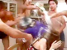 Two Japanese Party Girls Get Rough (Fantasy) Gangbang