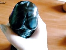 Jerking Off My Black Dildo