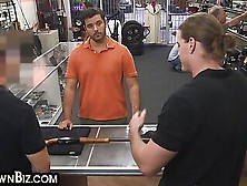 Pawn Shop Stud Rides Top Cock In Office After Dicksucking