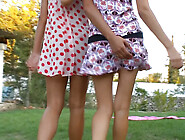 Young lesbian pussies in nature