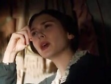 Brunette chick takes off her lingerie for a fortunate lover