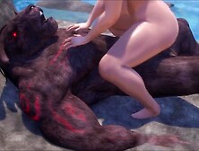 Minotaur Vs Concupiscent Cutie - Large Ramrod Monster - Cg Porn Wild Life