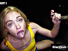 GloryholeSecrets - Smoking Blonde Gets Deepthroated At The Gloryhole