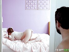 Step Daddy Caught Hairy Ginger Bush Daughter Masturbating