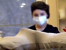 Bulge shlong flash at a beautician appointment