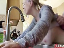 Busty Bitch Fucked In The Kitchen