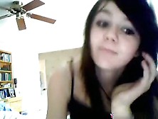 Cute girl shows off her tits and hairy pussy to her bf on cam