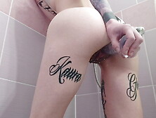 dildo playing in bathroom