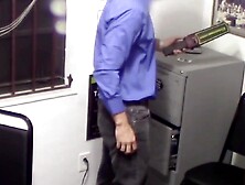 Tori Montana's punishment is a cum filled facial for stealing