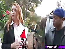 Three Black Guys Fuck Busty Redhead Milf