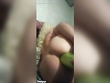 Chubby Booty Golden-Haired T-Girl Cdbobbiejoejoe Banging Booty With Large Cucumber