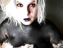 Big-Bodied Blonde Goth Babe's Solo Cam Show