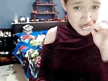 Slut show her boobies in a strange open front bra