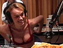 Topless defiance on French Radio Show