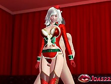 CG Christmas Animation Featuring Hawt Ms.  Santa in Festive Underware - Thighjob Large Penis Teasing,  Reverse Standing Sex,  Faste