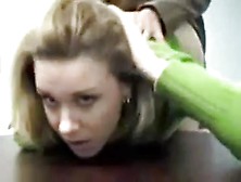 Office Babe Bends Over