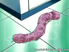 Lesbo and straight anime sex in the college