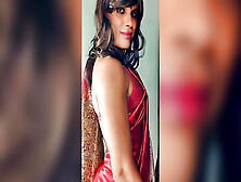 Cross Dresser Ashwini Strips Her Saree And Panties