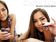 Cindy Shine Interracial Pov Oiled Handjob And Blowjob