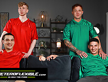 Heteroflexible - Horny Gay Couple Jim Fit & Jeremiah Cruze Try Swinging With Their College Buddies