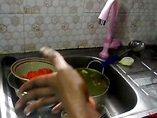 Cheating boss watched his BBW housemaid from the kitchen,  he