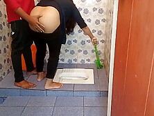 The sister-in-law who was cleaning the bathroom was caught and given to her.  Bhabhi XXX Sex