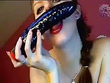 Awesome Solo Video With A Hot Bitch Deepthroating A Dildo