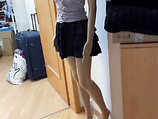 Three hot girls last day of our studio skirt miniskirt and short skirts no panties try on haul day