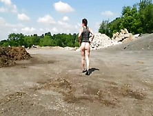 Upskirt in the Park - Butt Plugged Milf