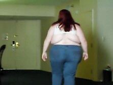 Fat Girl Walks And Strips From Clothes - SSBBW Weight Gain n Belly Show Off