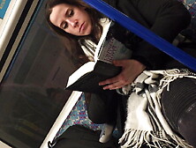 Girl Read Book In London Metro