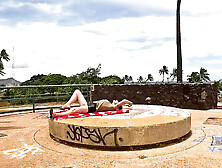 We Found a Large Round Stone Sundial (altar) at the Top of a Hill in a Park