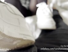 Filled my nikes with lube! - Shoejob and cum inside 'em
