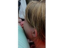 Cute 20 yo Girlfriend Sucking Cock w/ Sister n Car