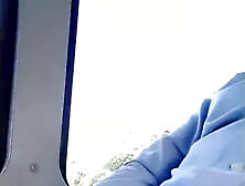 Jerked Off On Publc Bus.  Close Up.  Spunk Shot - Masturbation