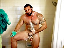 Zavier,  Muscle Tool Pose Shower And Masturbate Sesh.