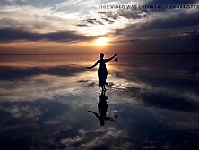 Sunset on salt-Lake Elton