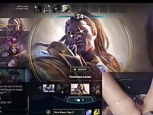 Girl Plays League Of Legends With Vibrator Slowly Massaging Her Clit With Gamer Girl