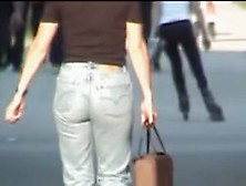 Girl In Jeans Dress Sexy Upskirt Video Of Long Legs 07Ze