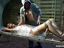 Sexy Aika May wrapped in polythene then fingered in BDSM