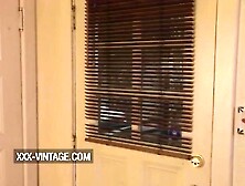 Vintage three-some in the kitchen with breasty Sarah Youthful