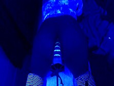 Neon Huge Dildo On Fucking Machine Part 2