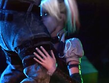 Batman uses his big dick to fuck rough gorgeous Arkham babes outside during night