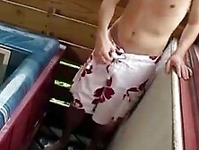 Insatiable And Lean Boy Fucks His Thick Cock In The Hot Tub For Cum