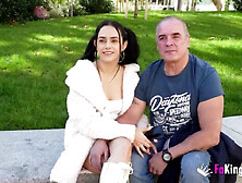 Brunette Latina Has Seduced Her 55Yo Driving Instructor And Convinced To Do A Porno