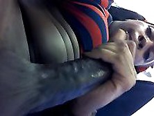 Ebony Tg Stroking Huge Cock In Bathroom