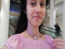 Public Cumwalk At The Mall!!! Sissi Goes Around With Her Face Full Of Sperm